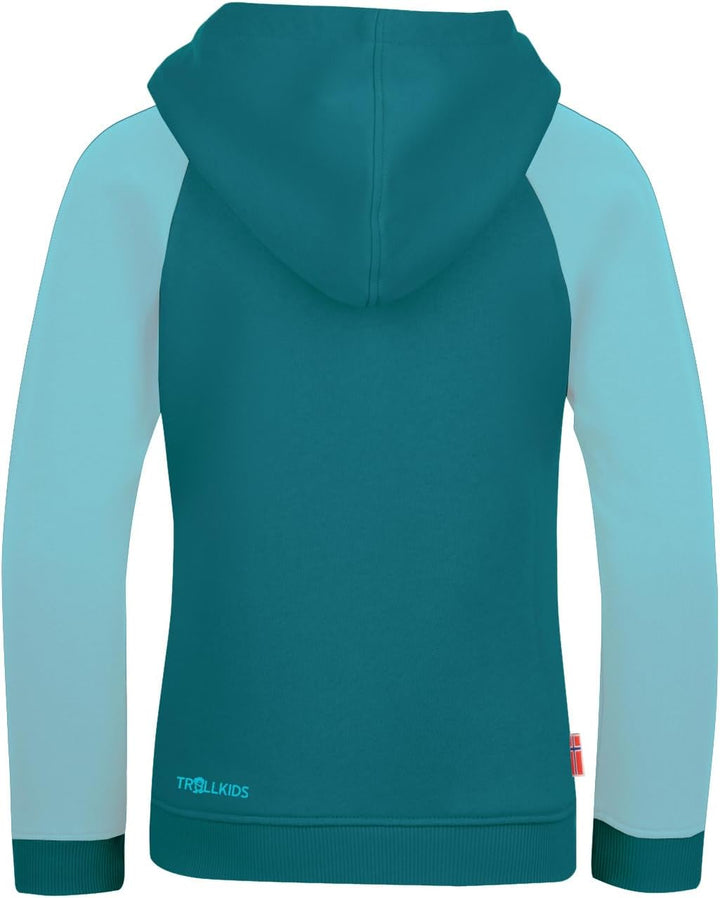 Trollkids Mädchen Stavanger Hoodie Kapuzen Pullover 92 Türkis/Helltürkis, 92 Türkis/Helltürkis