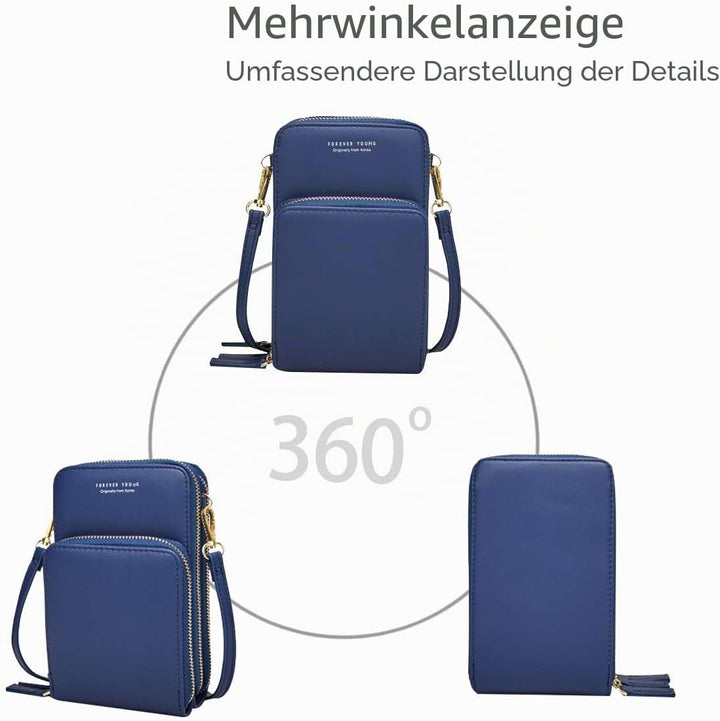 NICOLE&DORIS Damen Elegant Handytasche Kleine Umhängetasche Brieftasche Schultertasche PU Leder Mini
