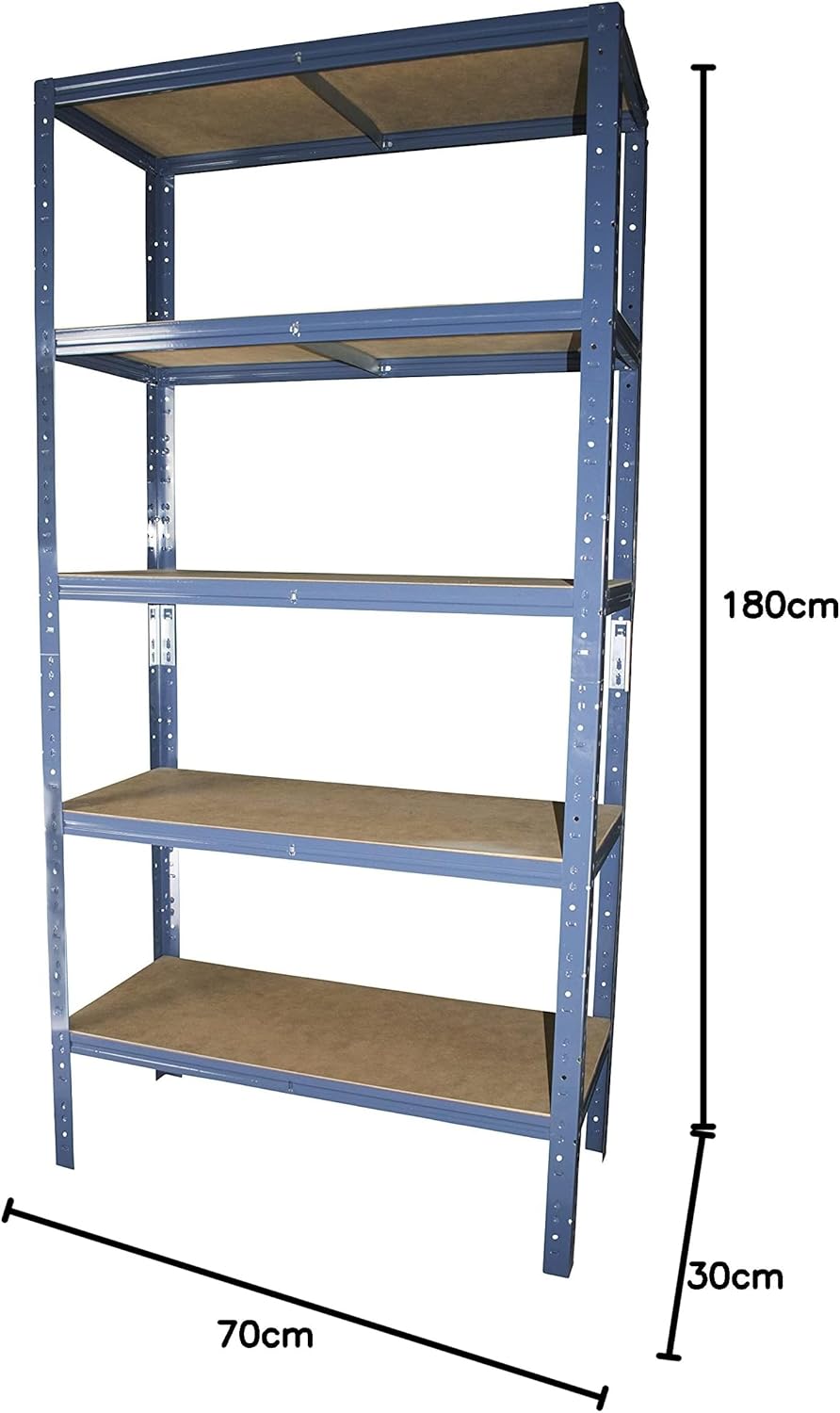 shelfplaza® 180x70x30cm Home Schwerlastregal blau/Metallregal mit 5 Böden/Kellerregal Metall, Garage