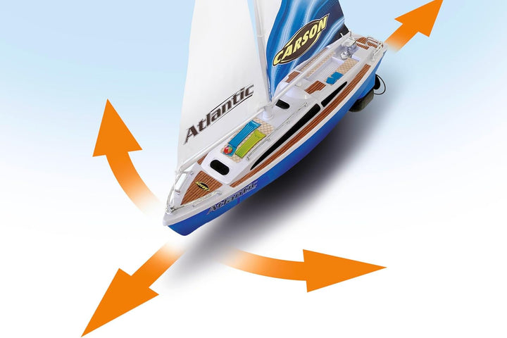 Carson 500108053 Segelboot Atlantic 2.4GHz 100% RTR - Ferngesteuertes Boot, RC Boot, Ferngesteuertes
