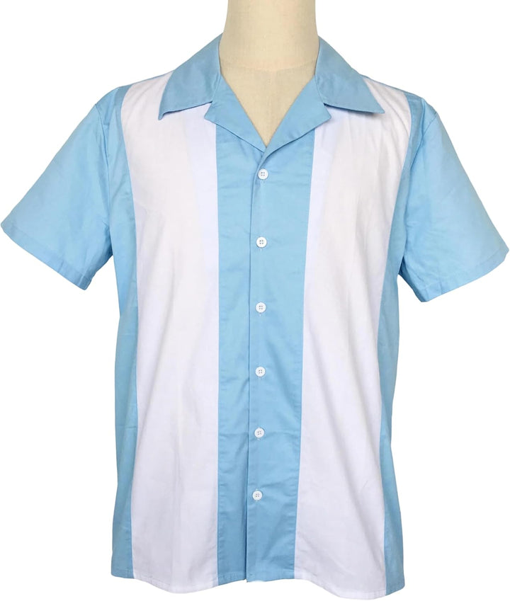Candow Look Herren Freizeit-Hemd Online Rock Revival Men Shirts L Blue+white, L Blue+white