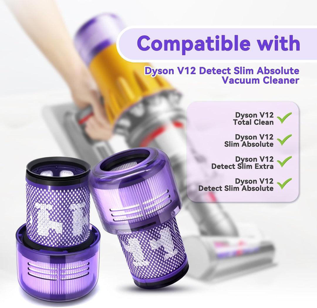 Filter für Dyson V12, 2 Stück Staubsauger Replace for Dyson V12 Detect Slim, Staubsauger für V12 Abs