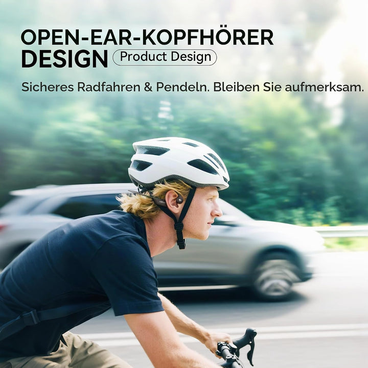 Knochenschall Kopfhörer, Open Ear Bluetooth 6.0 Sportkopfhörer, 8 Std Spielzeit, 28g Ultraleicht, US