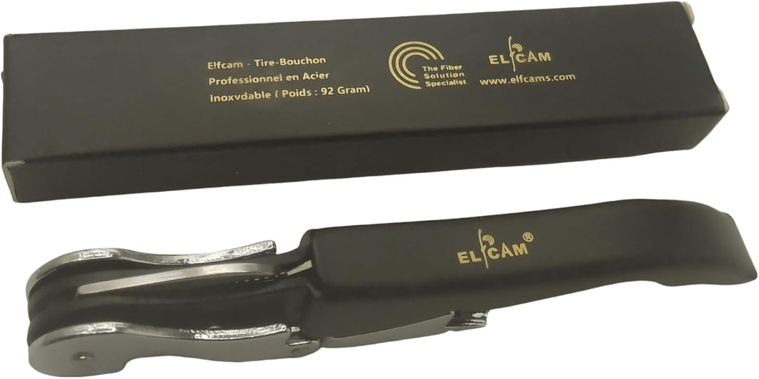 Elfcam® - 1 Stück Kellnermesser - 3-in-1 Funktion Profi Wein Korkenzieher und Flaschenöffner - Multi