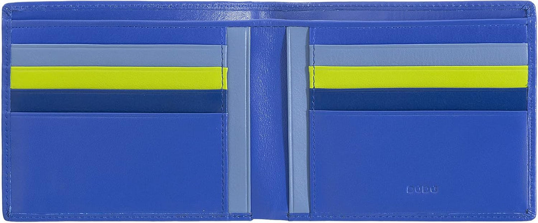 DUDU Herrenbrieftasche RFID aus echtem Leder mit 8 Kartensteckfächern und Geldscheinfach Kornblume,