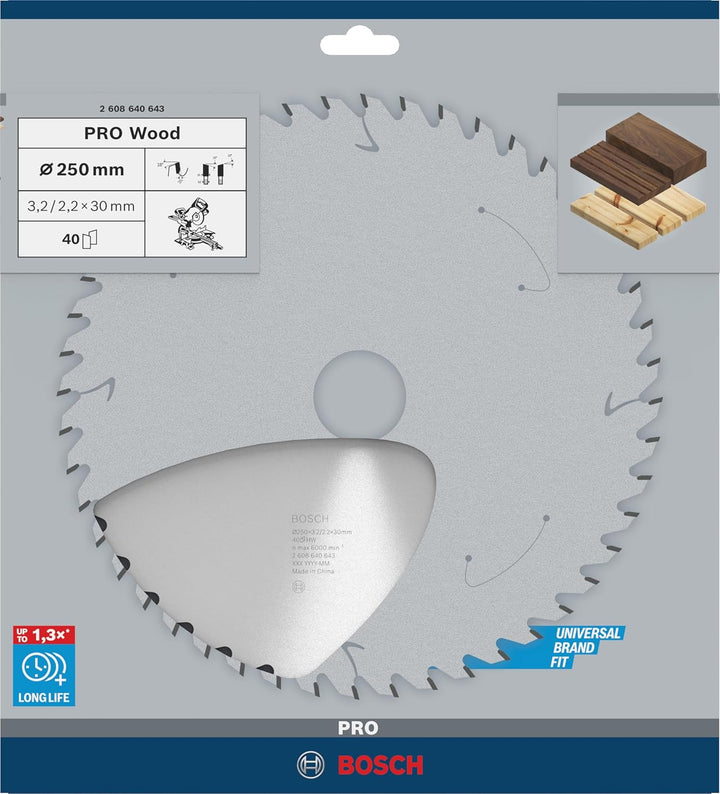 Bosch Accessories Bosch Professional 1x Kreissägeblatt Optiline Wood (Sägeblatt für Holz, Ø 250 x 30