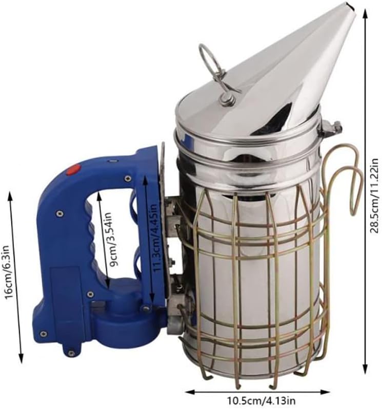 Bee Hive Smoker, Elektrischer Wiederaufladbarer Imkerei-Smoker mit Hitzeschild, Edelstahl Elektrisch