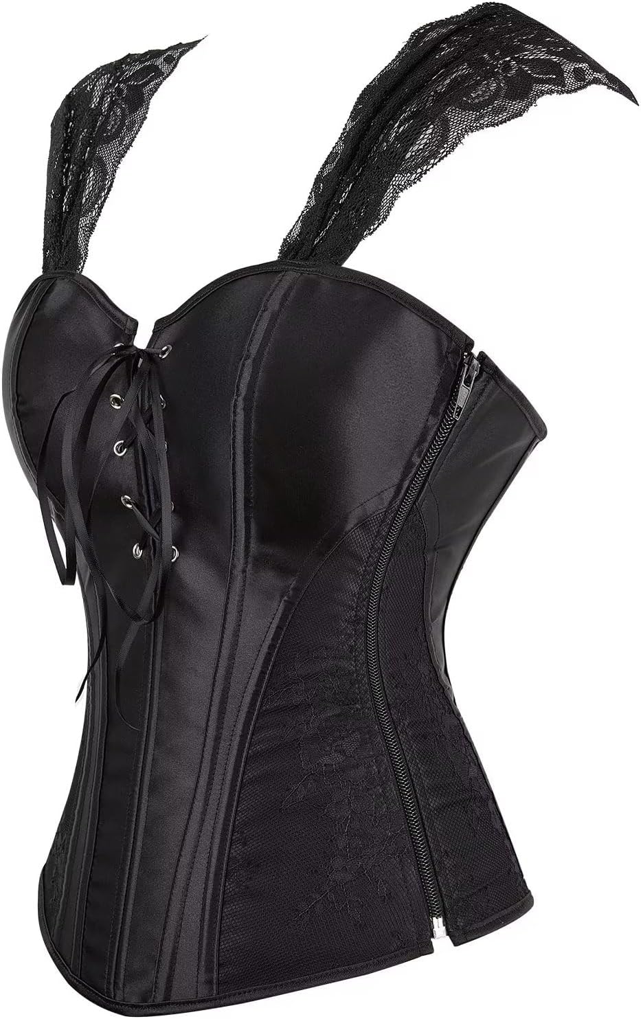 Jutrisujo Korsett Damen Kleid Corsage Gothic Korsagen Corset Reissverschluss Schnüren Reizwäsche Kos