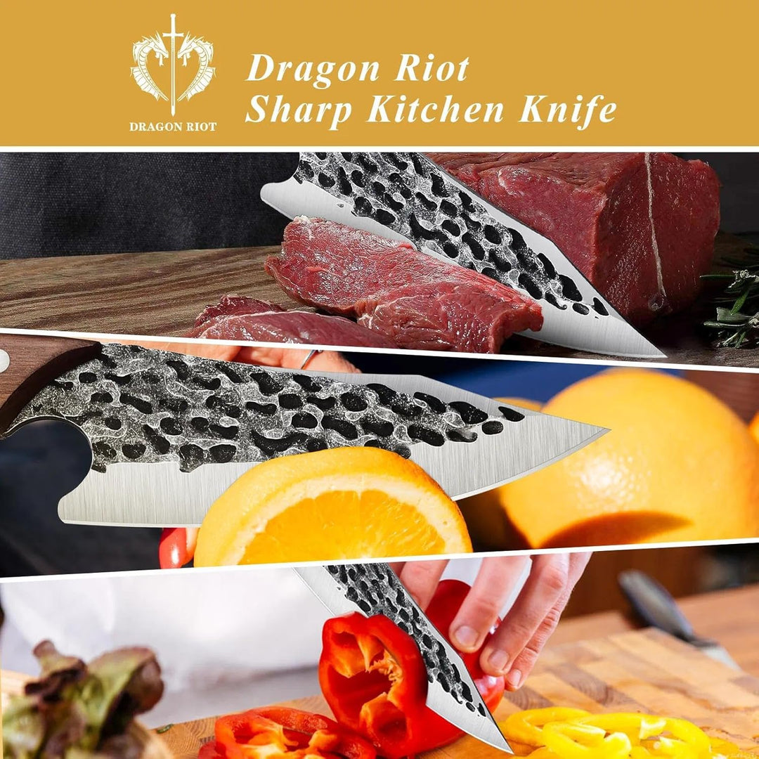 Dragon Riot Kochmesser Japanisch Wikinger Messer Handgeschmiedet Ausbeinmesser Profi Küchenmesser Sc