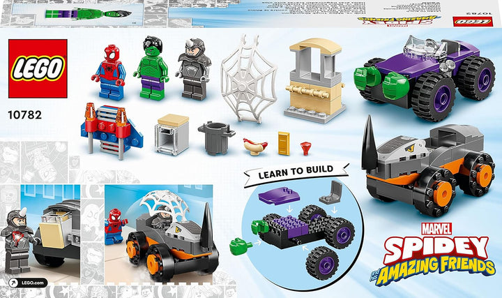 LEGO Marvel Spidey und Seine Super-Freunde Hulks und Rhinos Monster Truck-Duell, Spider-Man-Set, Sup