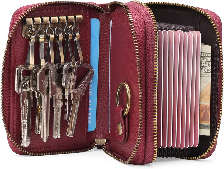 GAEKEAO Geldbörse Damen klein Leder Kleines Portemonnaie Portmonee Damen mit vielen Kartenfäche, RFI