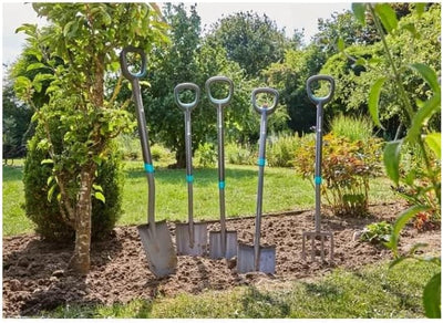 Gardena ErgoLine Damen-Spaten: Gartenspaten aus Qualitätsstahl zum Umgraben und Ausheben, mit Tritts