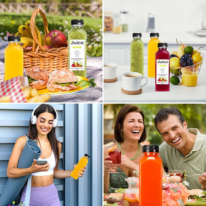 YBCPACK 12 Stück 500ml Kunststoff Saftflaschen zum Befüllen， Wiederverwendbare Leere Smoothie Flasch