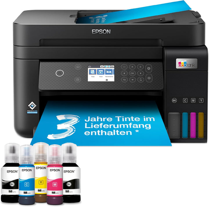 EcoTank ET-3850 A4-Multifunktions-Wi-Fi-Tintentankdrucker, mit einem im Lieferumfang enthaltenen Vor
