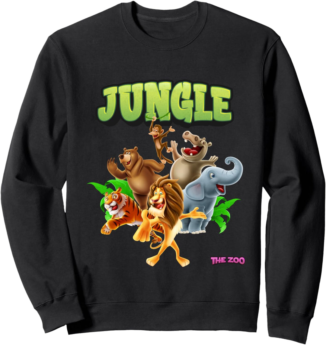 Lustige Dschungel-Animation Kawaii Zoo Tiere Grafikdesign Sweatshirt