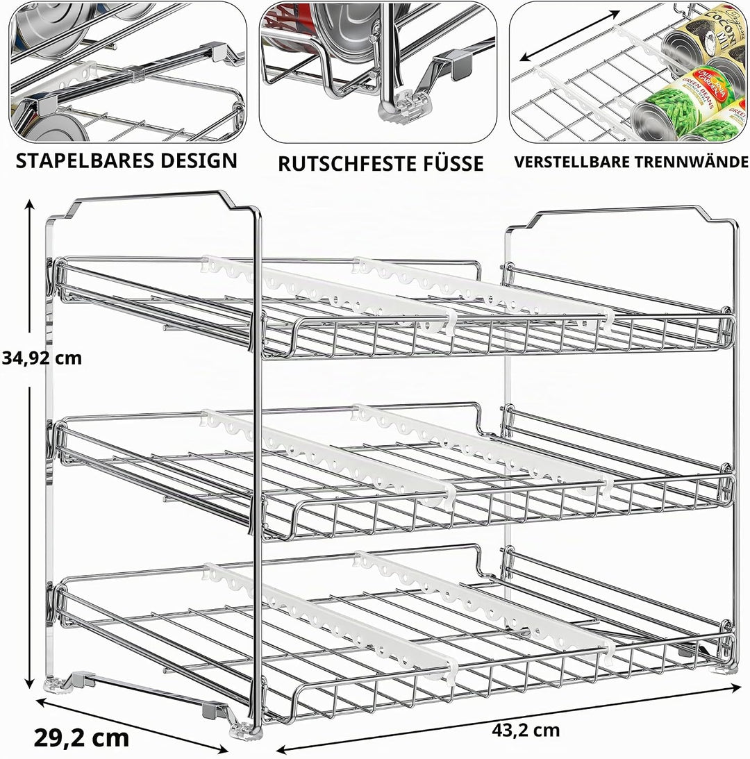 Simple Houseware Stapelbarer Dosenregal-Organizer von SimpleHouseware, Chrom, Chrom