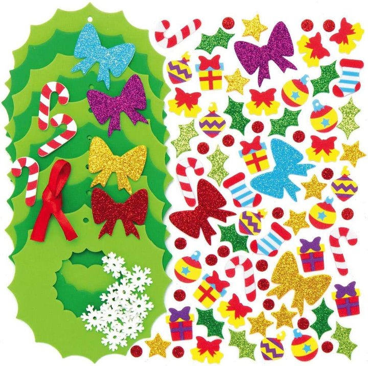 Baker Ross Weihnachtskranz-Set AX504, 8 Stück, ideal für weihnachtliche Kunst- und Bastelprojekte, A