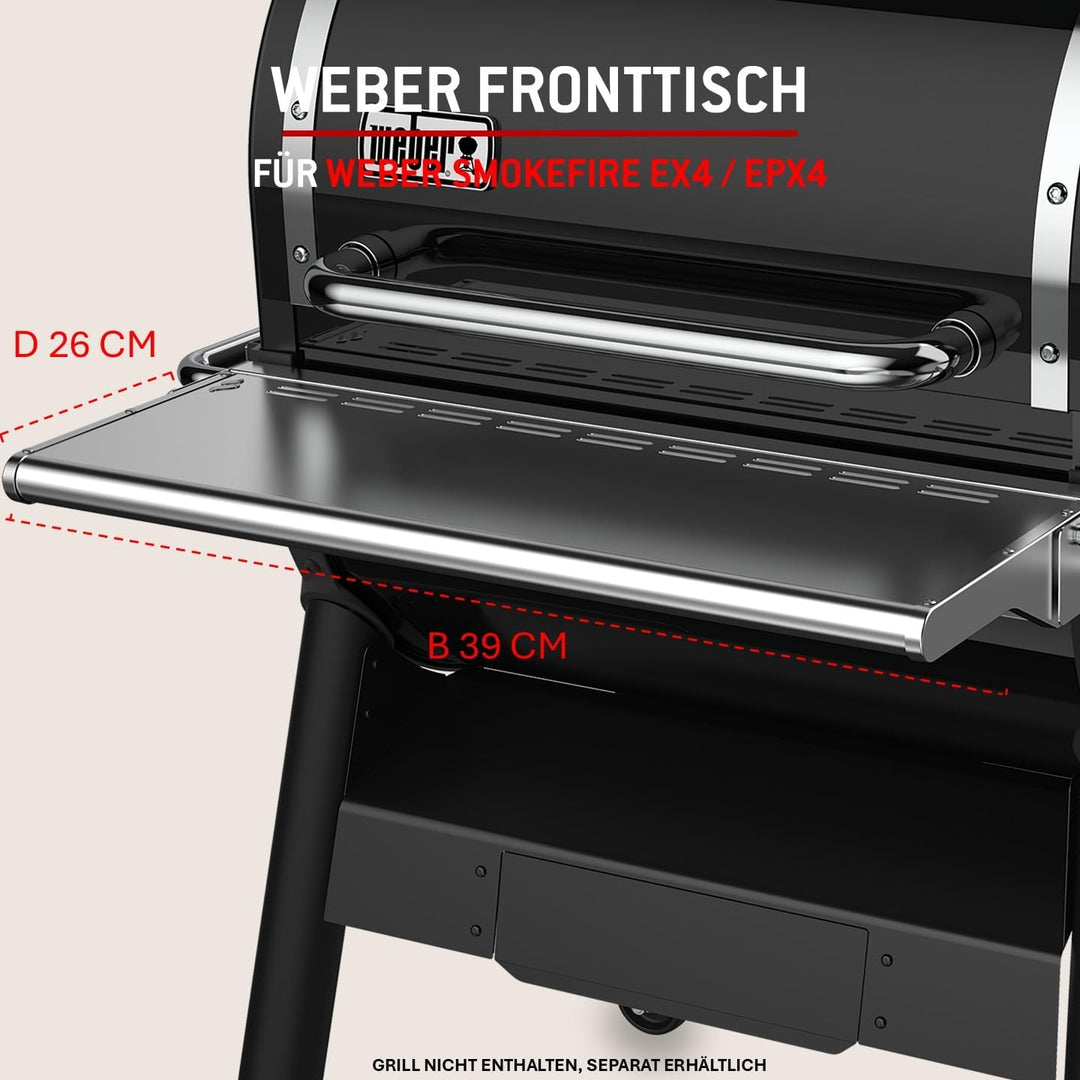Weber SmokeFire EX4 / EPX4 Fronttisch/abklappbar, zusätzliche Ablagefläche für Grillgut, einfache Mo