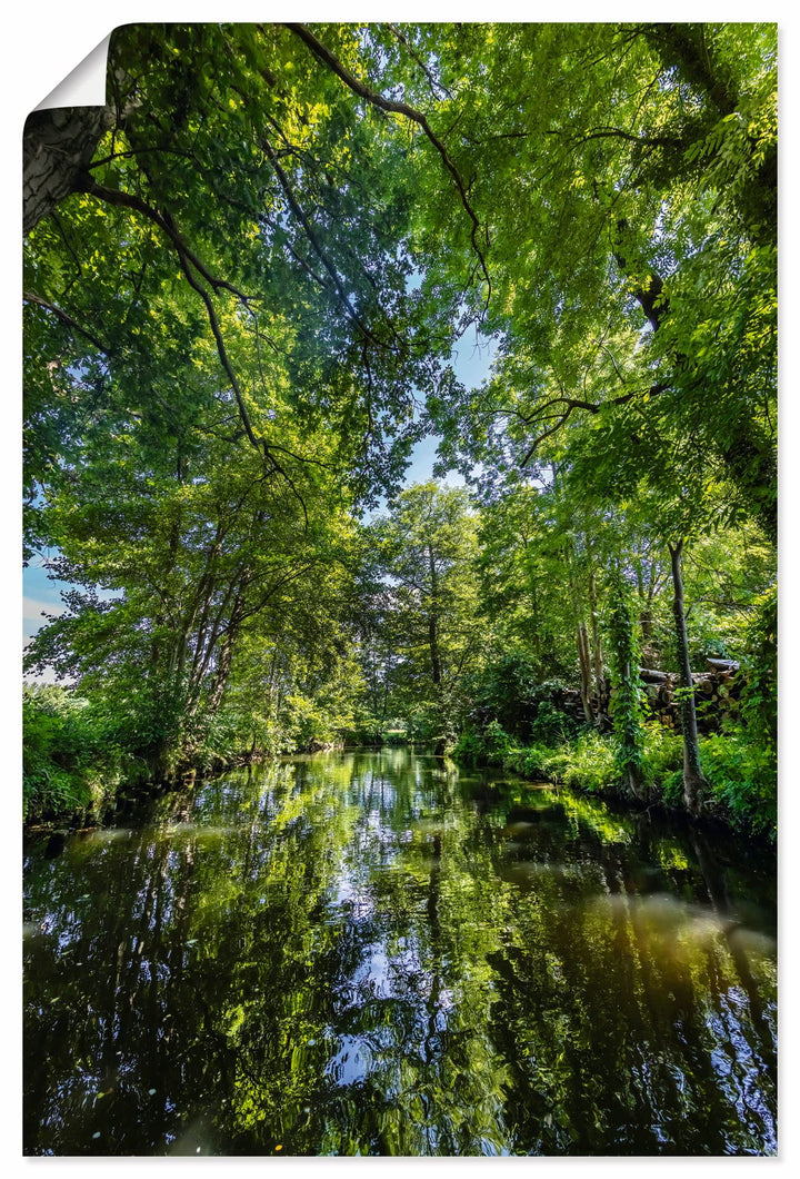 ARTland Poster Kunstdruck Wandposter Bild ohne Rahmen 80x120 cm Hochformat Landschaft Natur Wald Bäu