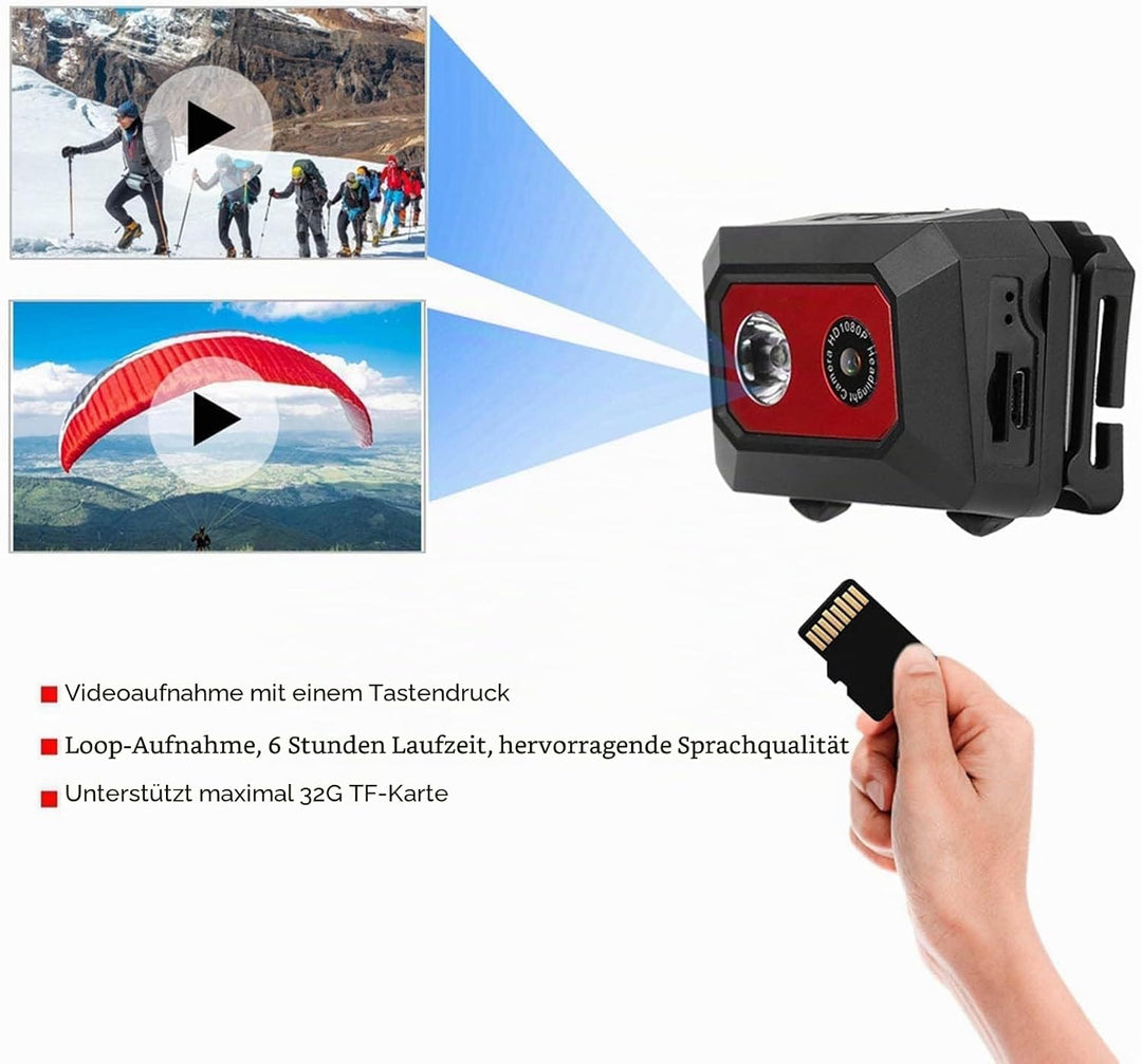 Videokamera, Helmkamera, Action-Kamera, Kopfmontage-Kamera, Kopfkamera Für Die Aufnahme von Super HD