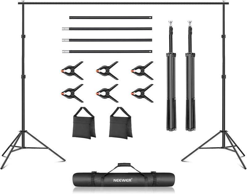 Neewer Fotostudio Hintergrund-Unterstützungssystem, 2x3m, verstellbarer Hintergrundständer mit 4 Que