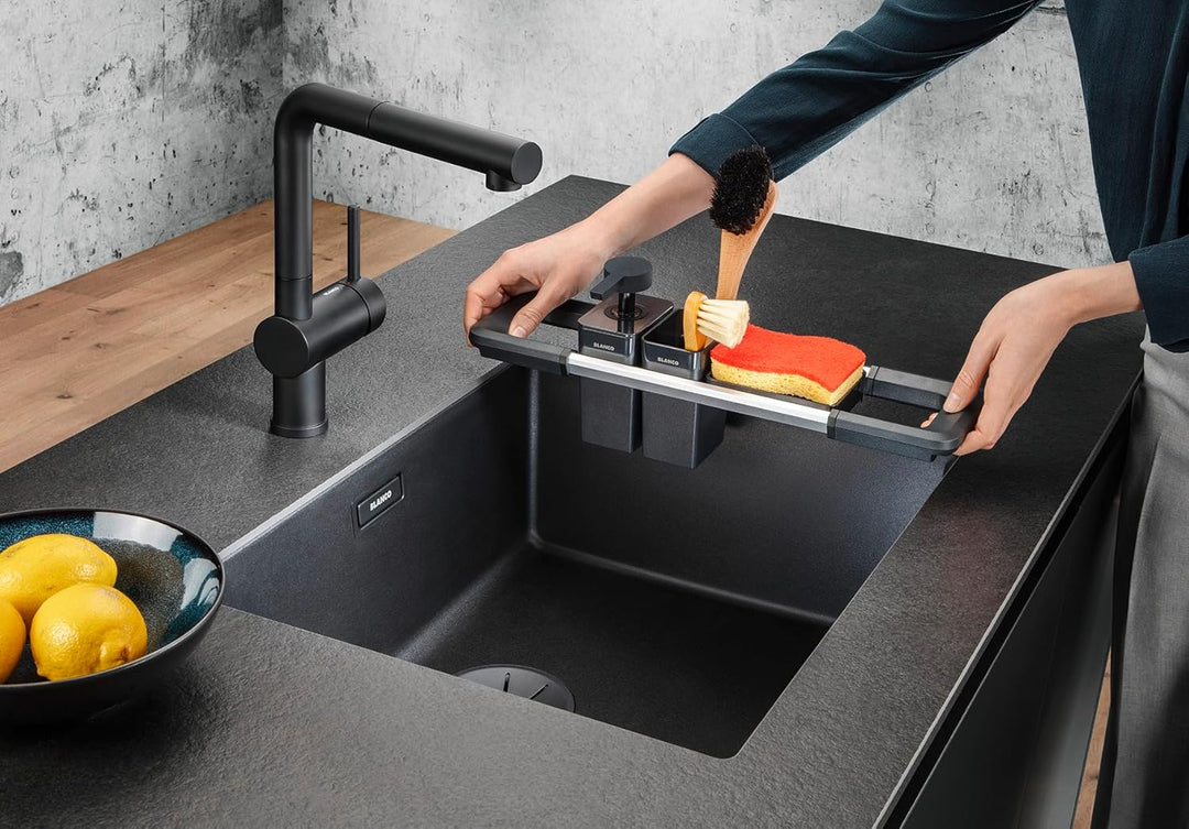 BLANCO Worktop Organizer Main Set | Ausziehbare Schiene 396-440mm für Spülen | Küchenutensilien perf