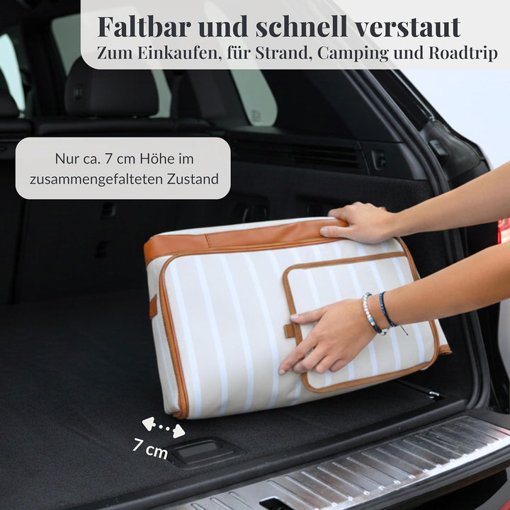 Kühltasche Gross 45 L Faltbar Wasserdicht Kühlbox Cooler Bag für Picknick Strand Camping Auto Einkau