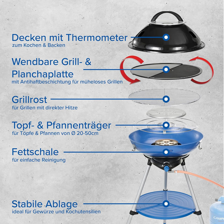 Campingaz 694002 Party Grill, Kleiner Grill für Camping, Festivals & Paellapfanne, antihaftbeschicht