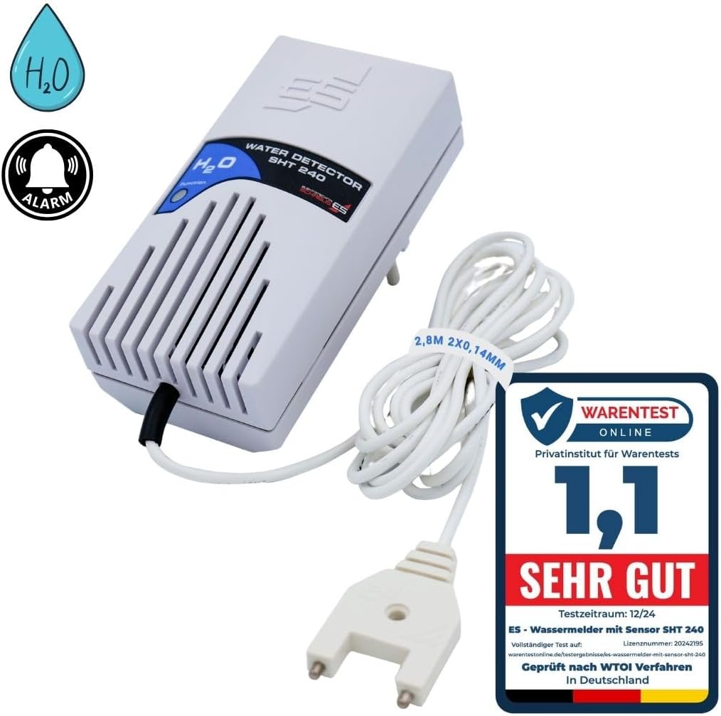 Schabus 300240 Wassermelder mit externem Sensor, netzbetrieben