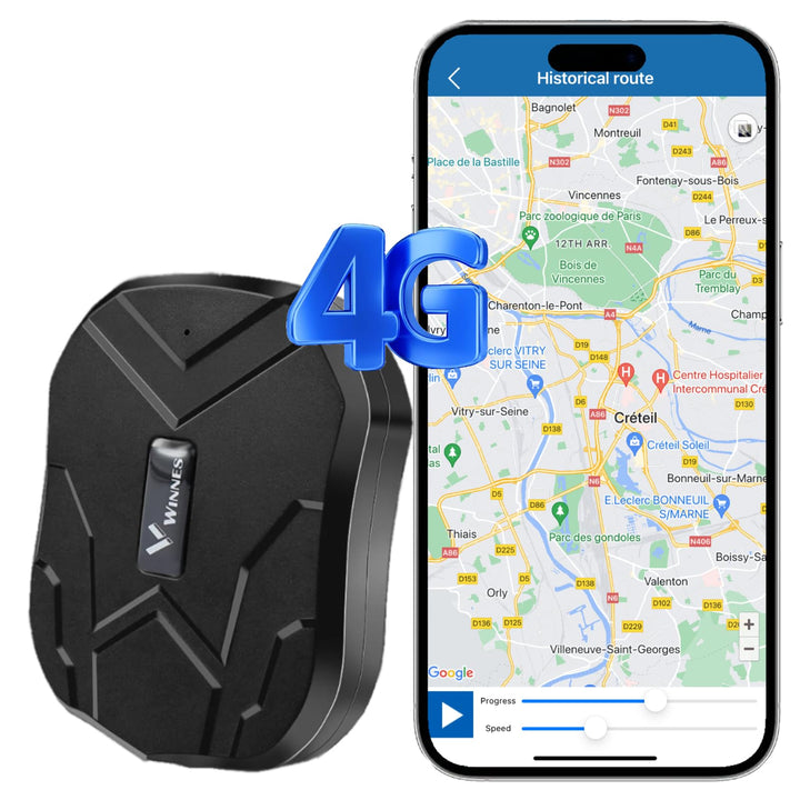 Winnes GPS Tracker 4G GPS Tracker Auto 5000mAh(bis zu 90 Tage Im Standby Modus) GPS Sender Mit Koste