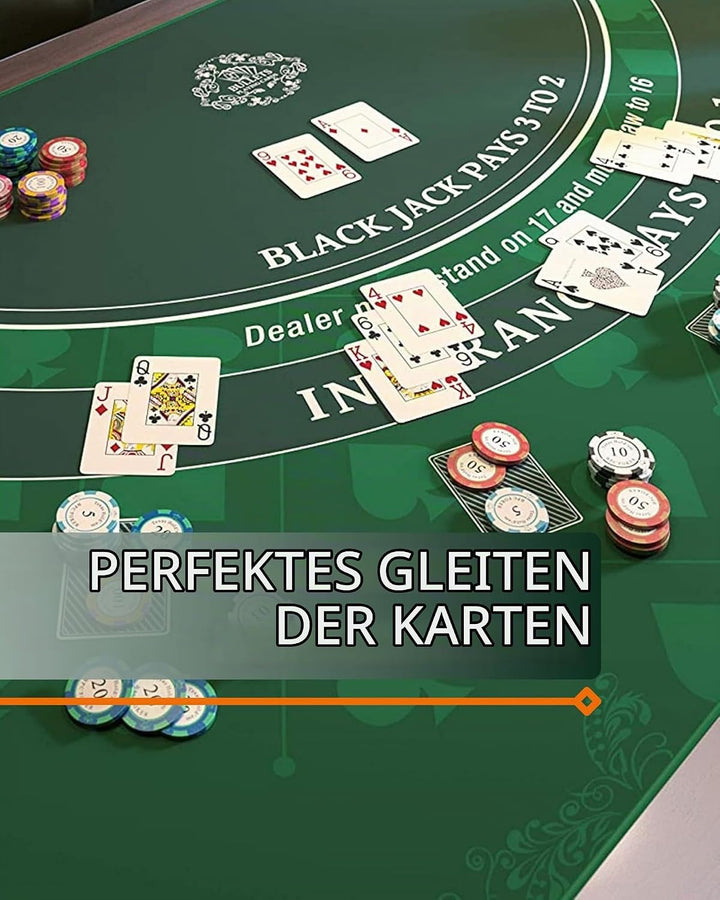 Bullets Playing Cards, Blackjack Matte, 140 x 75cm, Grün, 140 x 75