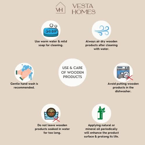 Vesta Homes Holzschneidebrett, Hackbrett, Servierbrett, Wurst- und Käsebrett für die Küche | Natürli