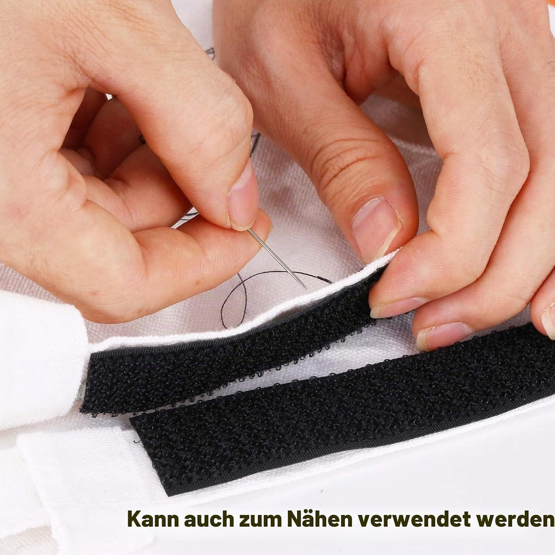 YMCRLUX 10m Klettband mit 50 Metallschnalle, Frei Zuschneidbar Klettverschluss Band - 2.5cm Breit, W