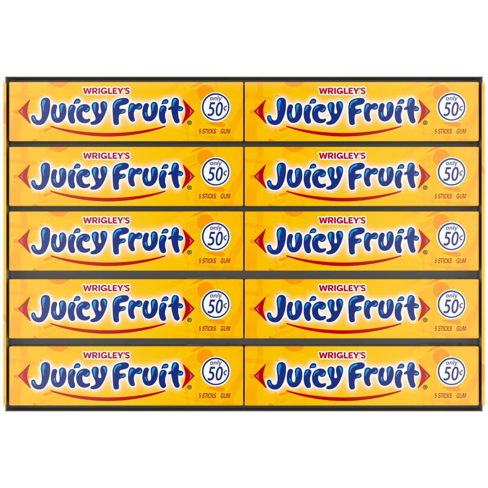 WRIGLEY'S JUICY FRUIT Kaugummi, Grosspackung, 5 Stäbchen (40 Stück)