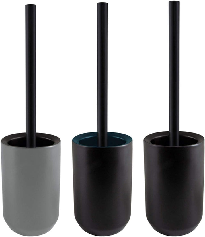 Spirella WC Bürste Toilettenbürste Klobürste Jaro Steingut 11 x 41,5 cm - Schwarz Schwarz Glänzend_s