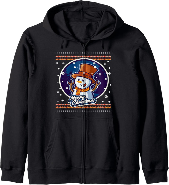 Schneemann Schneemann hässliche frohe Weihnachten Pullover Kapuzenjacke