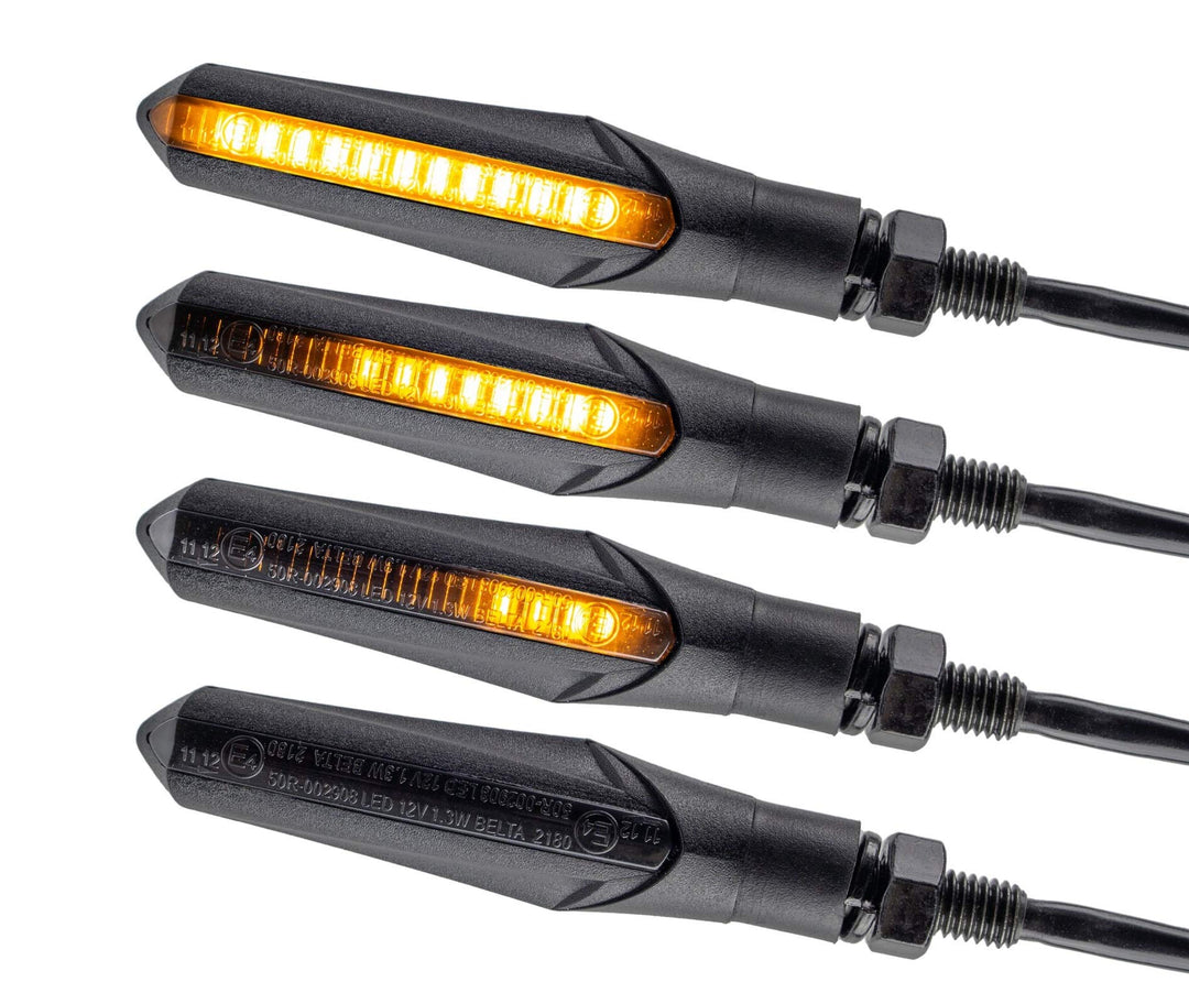 E - Mark LED Motorrad Blinker Lauflicht Miniblinker Universal Sequentiell Laufeffekt Quad ATV Roler