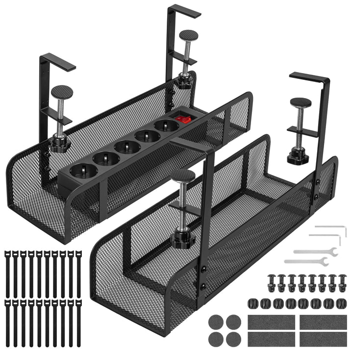 Kabelkanal Schreibtisch 2er Set, Kabelmanagement Schreibtisch Kabelhalter Kabel Organizer Ohne Bohre