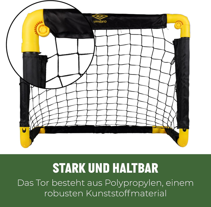 Umbro Fussballtor - Fussballtor 50 x 44 x 44 cm - Faltbares fussball Tor - Fussballtore für Garten K
