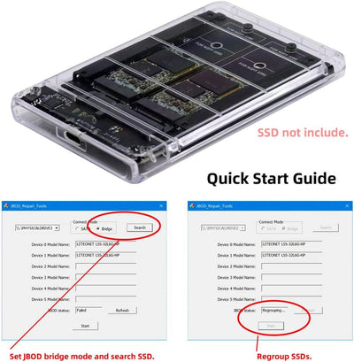 NFHK Dual NGFF B+M-Key M.2 SSD Karte JOBD Raid0 Span Bridge zu USB3.0 Typ-C USB-C 2.5Zoll SATA Combo