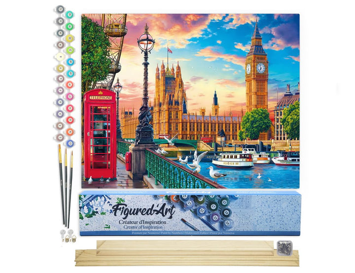 Figured'Art Malen Nach Zahlen Erwachsene Mit Rahmen Frühling in London - Paint by Numbers Basteln DI