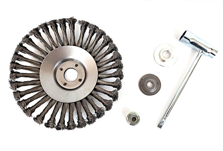 Universal Unkrautbürste Fugenbürste 200 mm für Stihl Motorsense mit Befestigungsset FS 80, 85, 87, 8