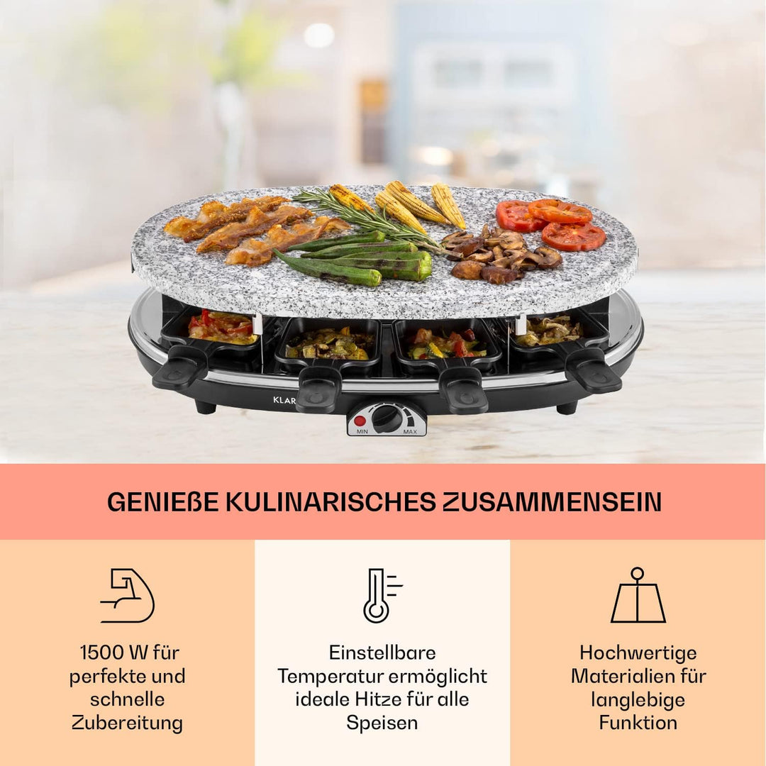 Klarstein Steaklette All-U-Can-Grill Raclette - 1500 Watt Raclette Grill, Raclette 8 Personen inkl.