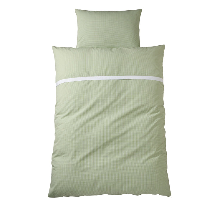 wellyou, Kinder Bettwäsche, Vichy-Karo, 100% Baumwolle, Masse (100x135cm und 40 x 60cm) grün-weiss G