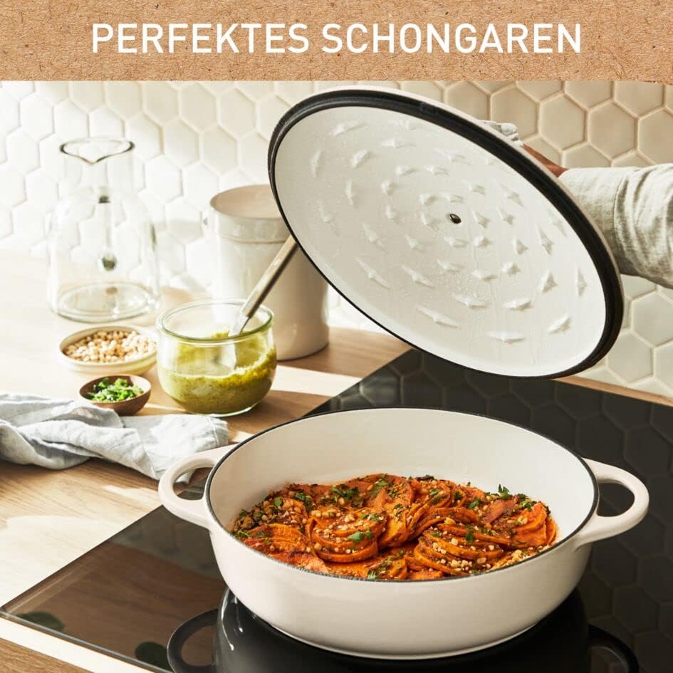 Tefal E25972 LOV Servierpfanne 28 cm | wiedergewonnenes Gusseisen | optimale Wärmespeicherung | für
