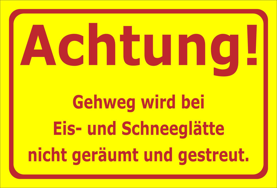 Schild Schnee- und Eisglätte - 60x40cm - 3mm Hartschaum – 20 VAR S00018-033-F 60x40cm – Hartschaumpl