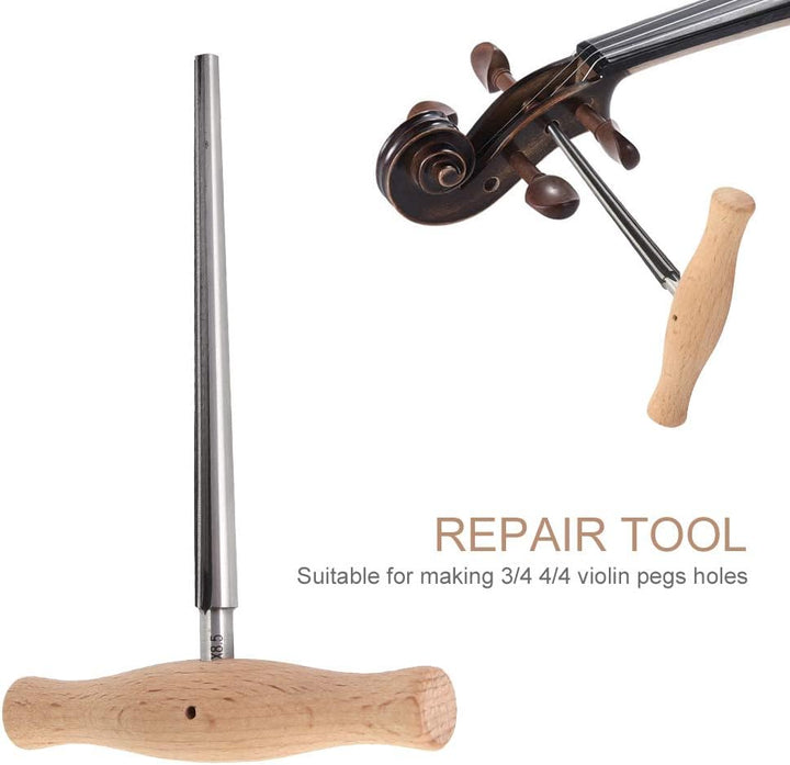 Drfeify Geigenreibahle, 1:30 Reibahle Konus mit Holzgriff Reparatur Gitarrenbauer Werkzeug Geeignet