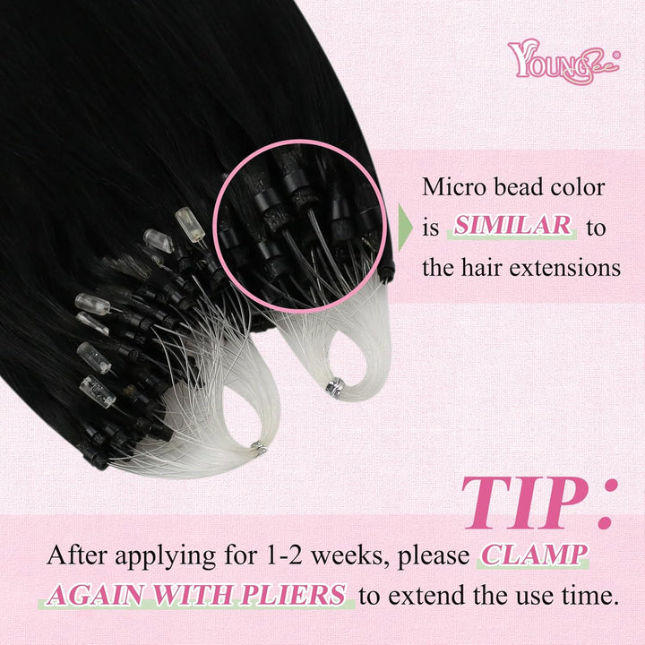 YoungSee Extensions Echthaar Microring Schwarz Microring Extensions Echthaar 1g Schwarz Microring Ha