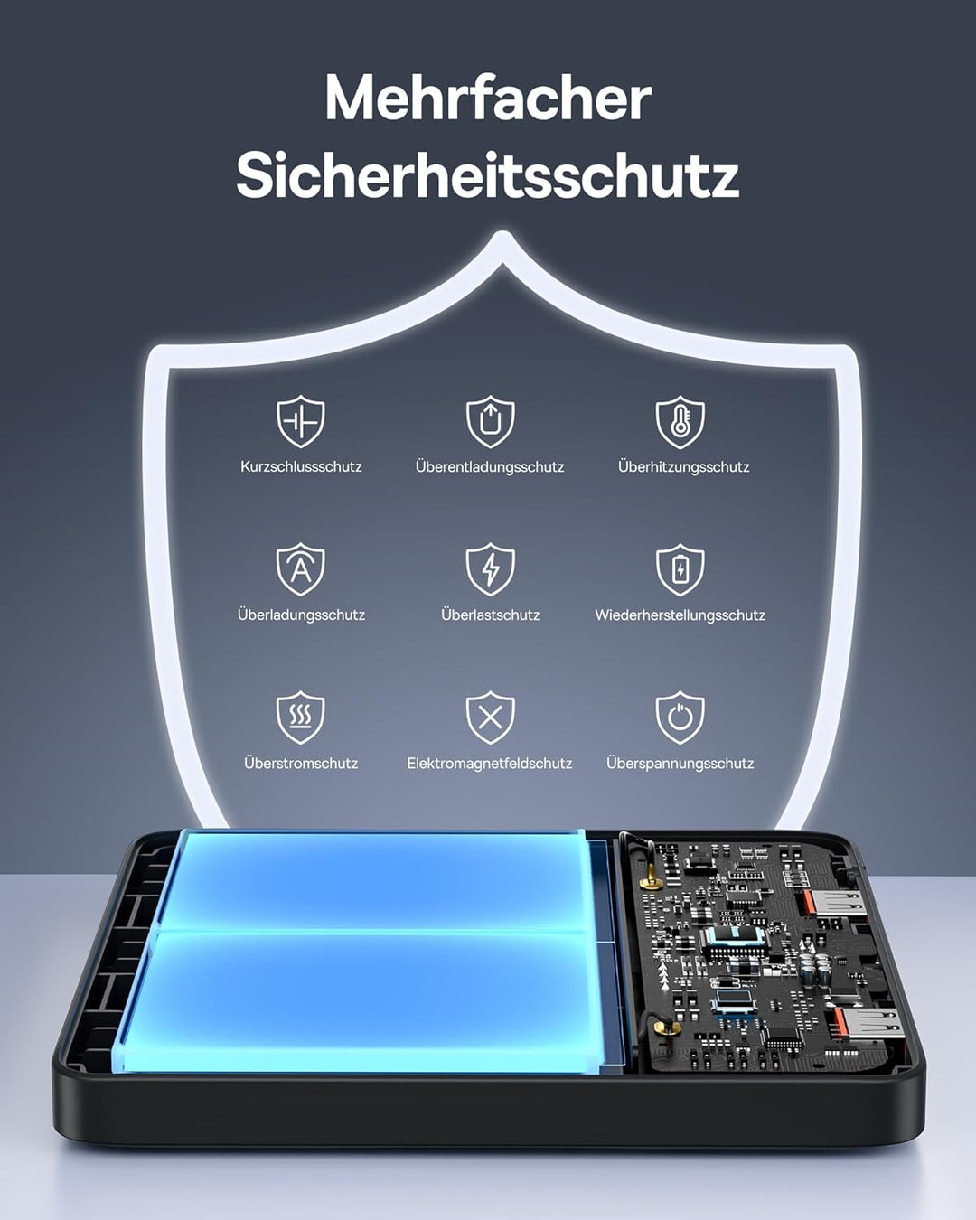 Baseus Powerbank 20000mAh 100W PD Schlanker externer Akku QC 4.0 Schnellladegerät, Blade H1 für Lapt