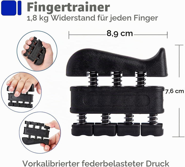 Handtrainer Fingertrainer, Griffkraft Trainer Training Set - 6er-Pack, Verstellbarer Grip Trainer, F